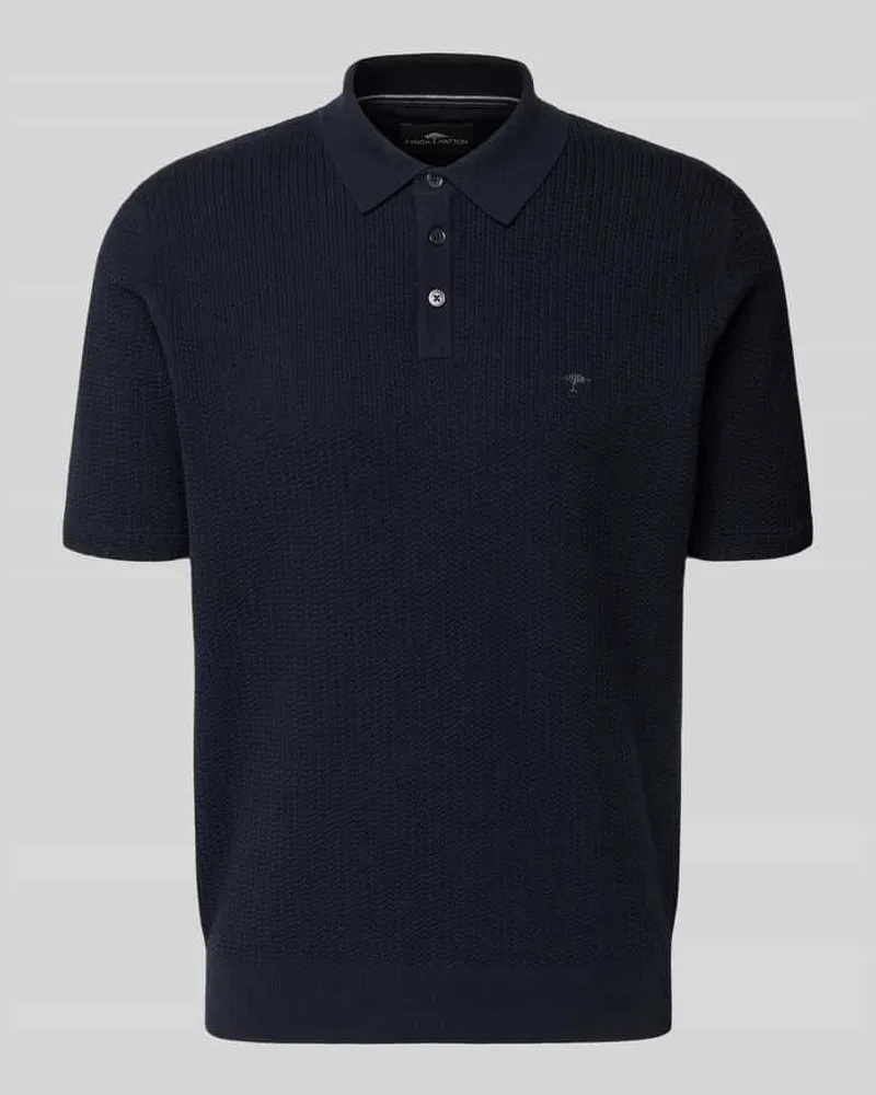 Fynch-Hatton Regular Fit Poloshirt in Strick-Optik Marine