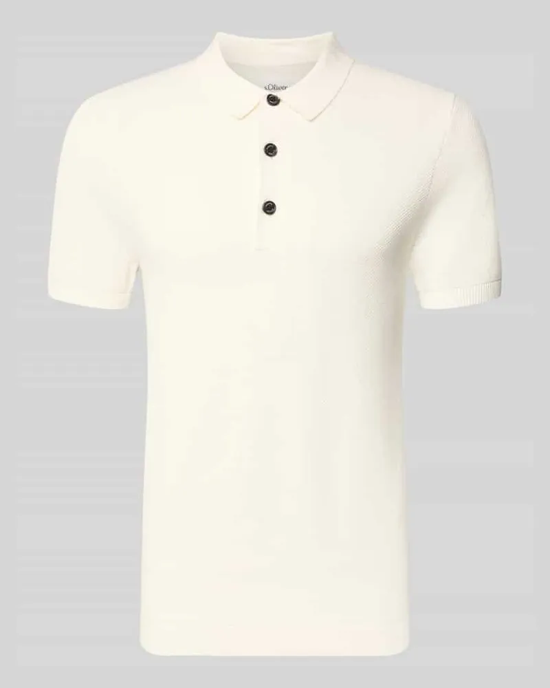 S.Oliver Regular Fit Poloshirt aus reiner Baumwolle Weiss