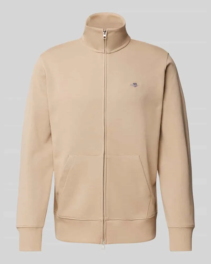 Gant Regular Fit Sweatjacke mit Label-Stitching 