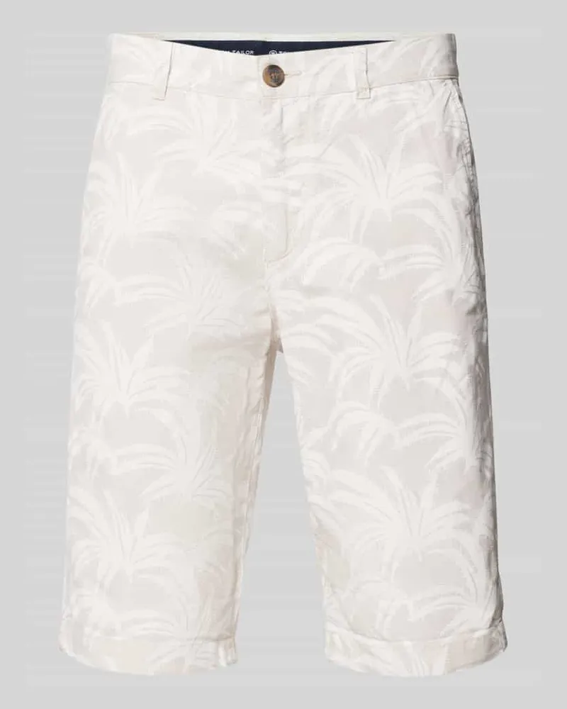 Tom Tailor Regular Fit Chino-Shorts mit Gürtelschlaufen Offwhite