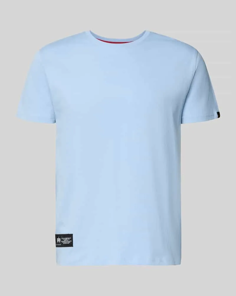 Alpha Industries T-Shirt mit Label-Patch Hellblau