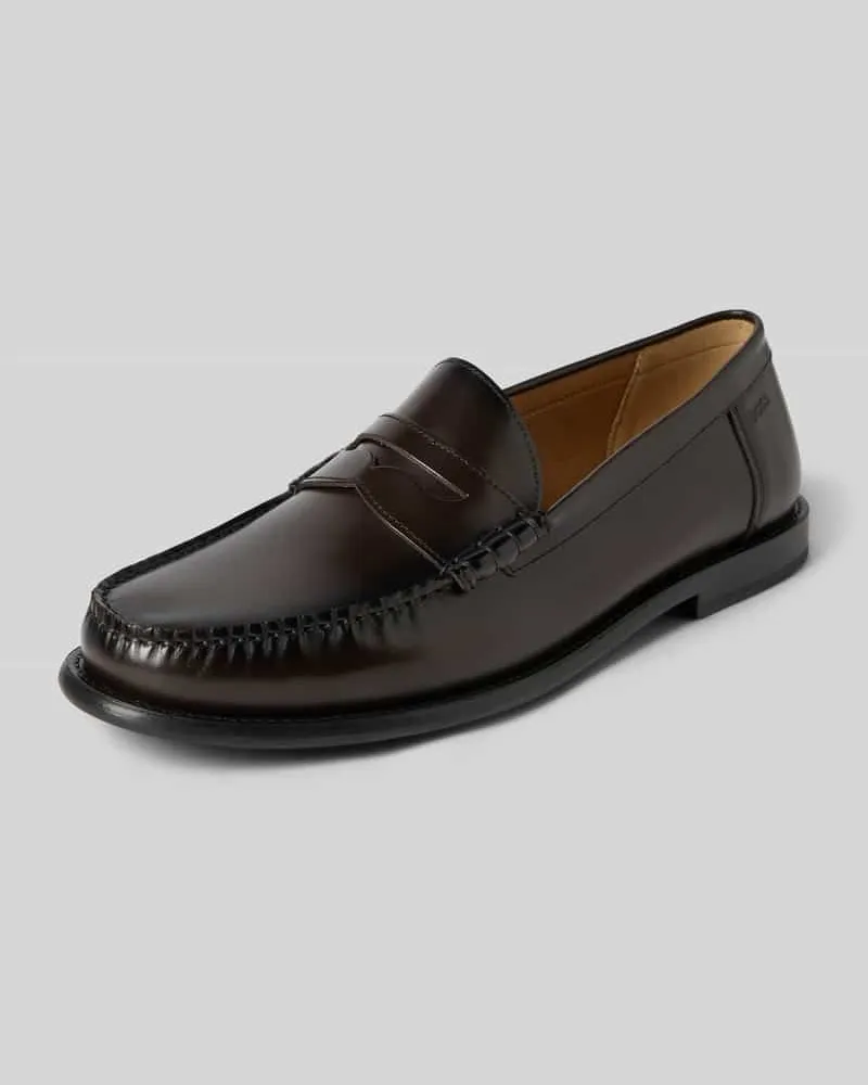 HUGO BOSS Loafer aus echtem Rindsleder Modell 'TEVAN Dunkelbraun