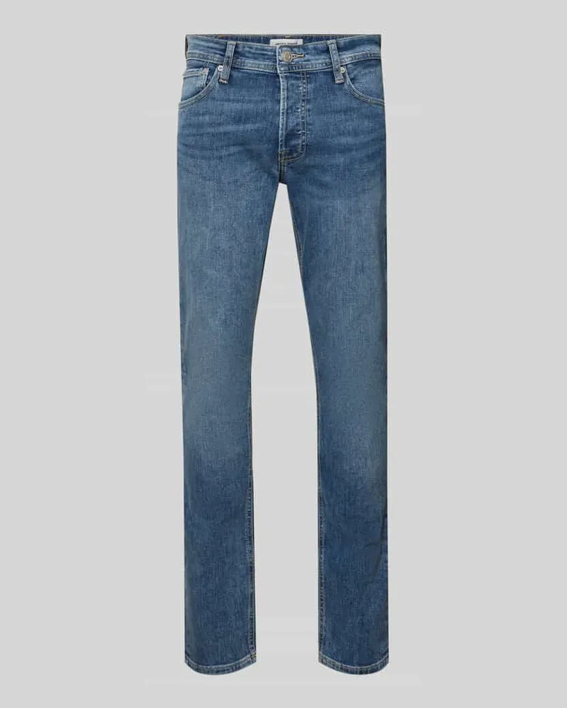 Jack & Jones Slim Fit Jeans mit 5-Pocket-Design Modell 'GLENN Jeansblau