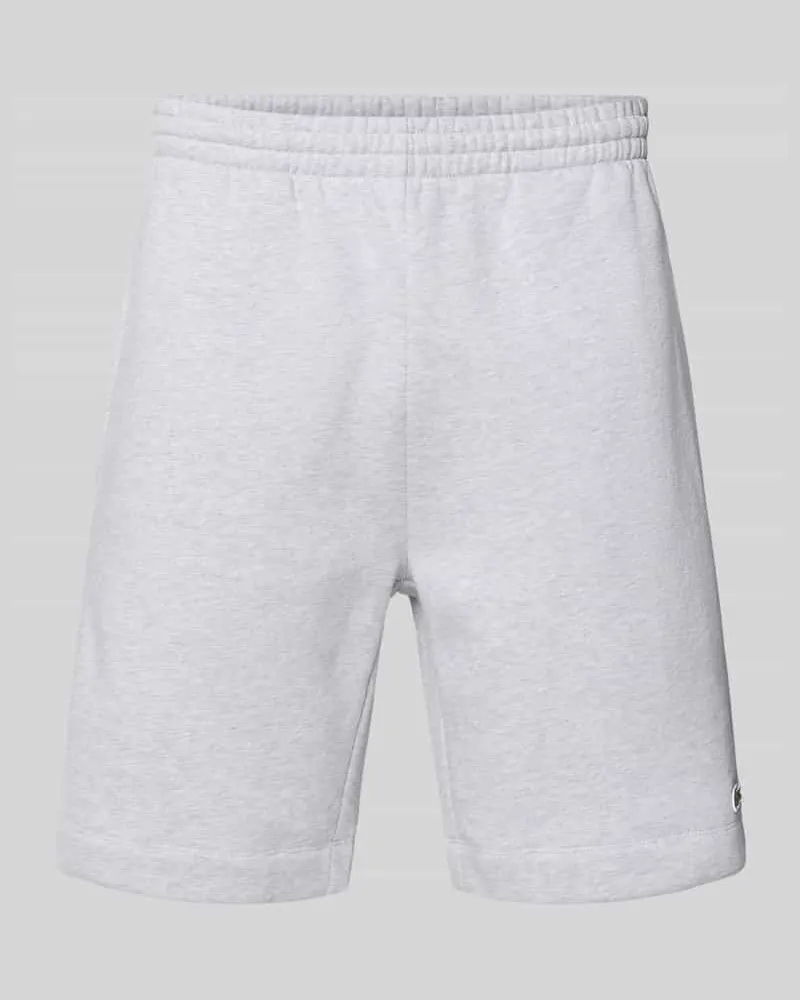 Lacoste Regular Fit Sweatshorts aus Baumwoll-Mix Hellgrau