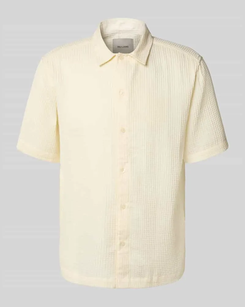 Only & Sons Regular Fit Freizeithemd aus reiner Baumwolle Offwhite
