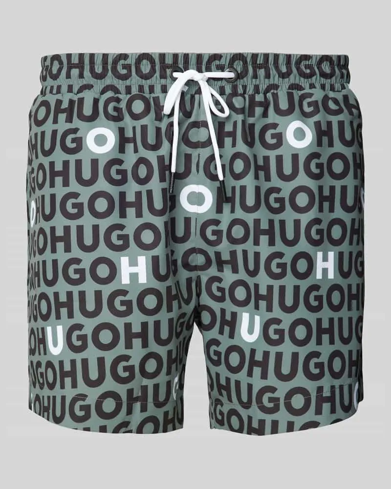 HUGO BOSS Regular Fit Badehose mit Label-Print Modell 'TORTUGA 