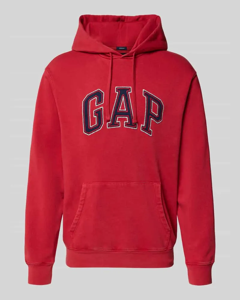 GAP Hoodie mit Logo und Känguru-Tasche Rot