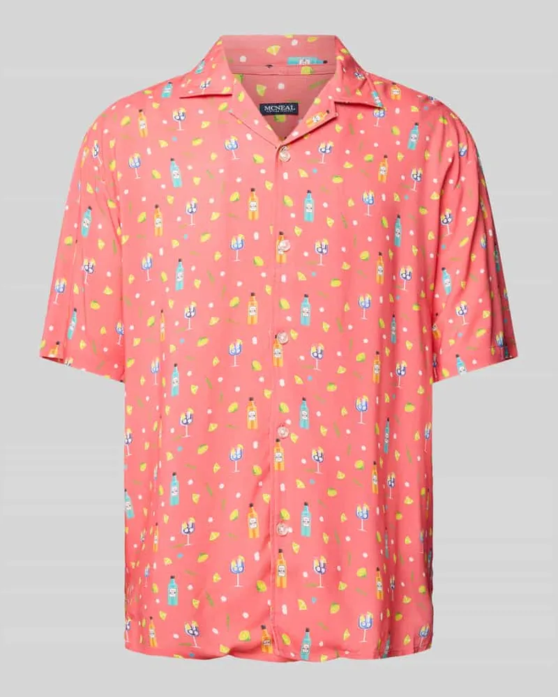 McNeal Freizeithemd mit Knopfleiste Hellrot