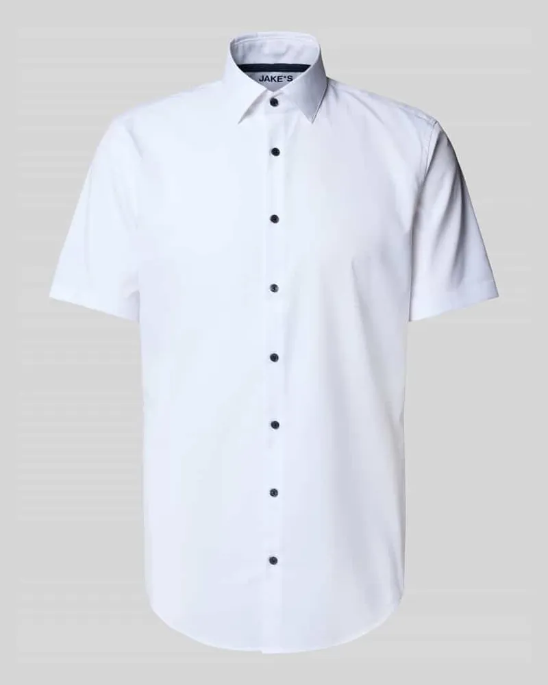 JAKE*S Slim Fit Kurzarmhemd mit Kentkragen 