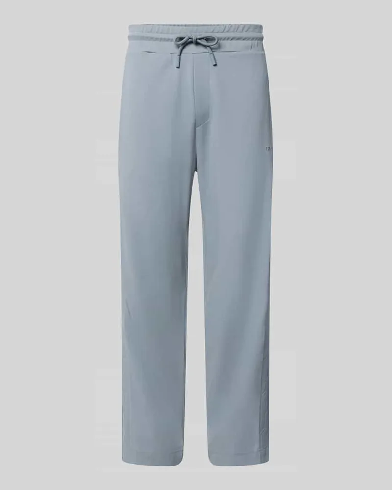 HUGO BOSS Relaxed Fit Sweathose aus Viskose-Mix Modell 'JT_Union Tape Hurley Rauchblau