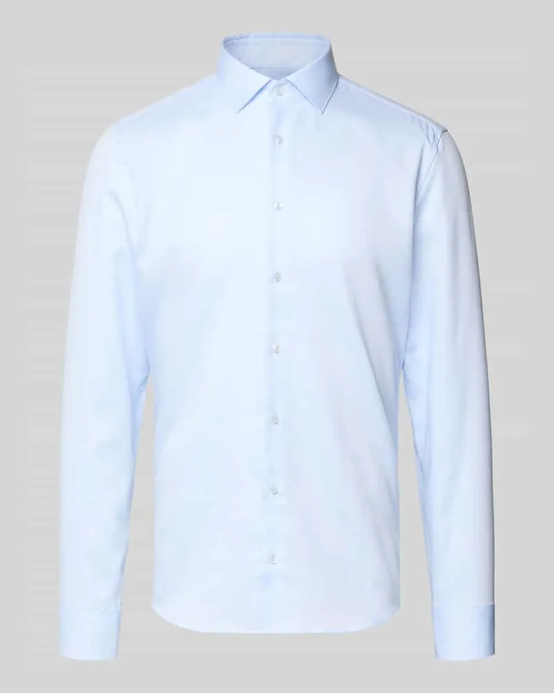 Seidensticker Slim Fit Business Hemd aus Baumwolle mit Kentkragen Bleu