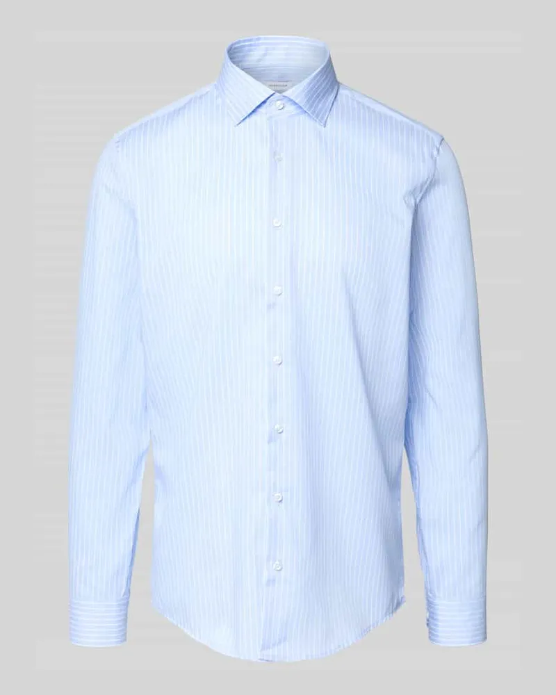 Seidensticker Slim Fit Business-Hemd mit Knopfleiste Bleu
