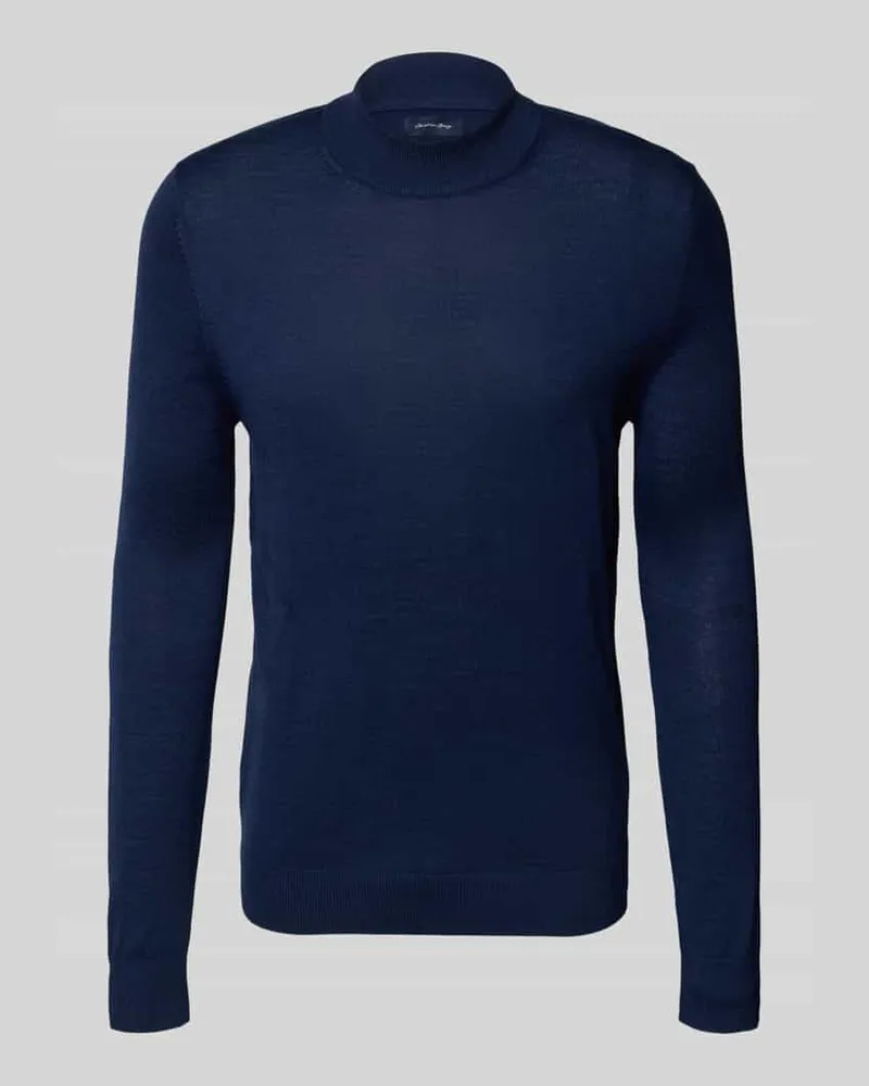 Christian Berg Strickpullover aus Woll-Mix mit Stehkragen 