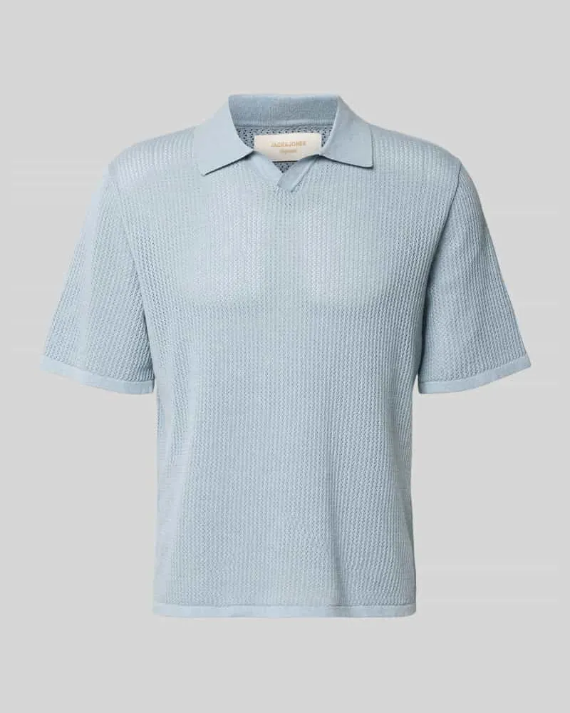 Jack & Jones Regular Fit Strick-Poloshirt Modell 'CASSIS Hellblau