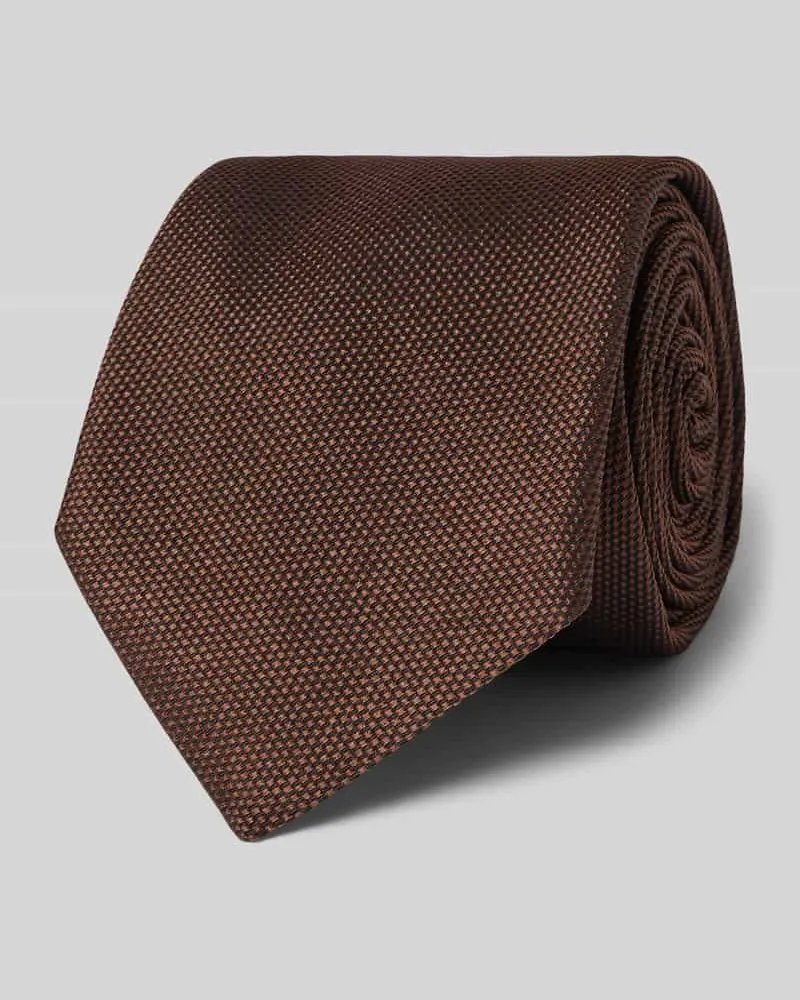 HUGO BOSS Krawatte aus Seiden-Mix Modell 'H-Tie 8 CM-ONE Dunkelbraun