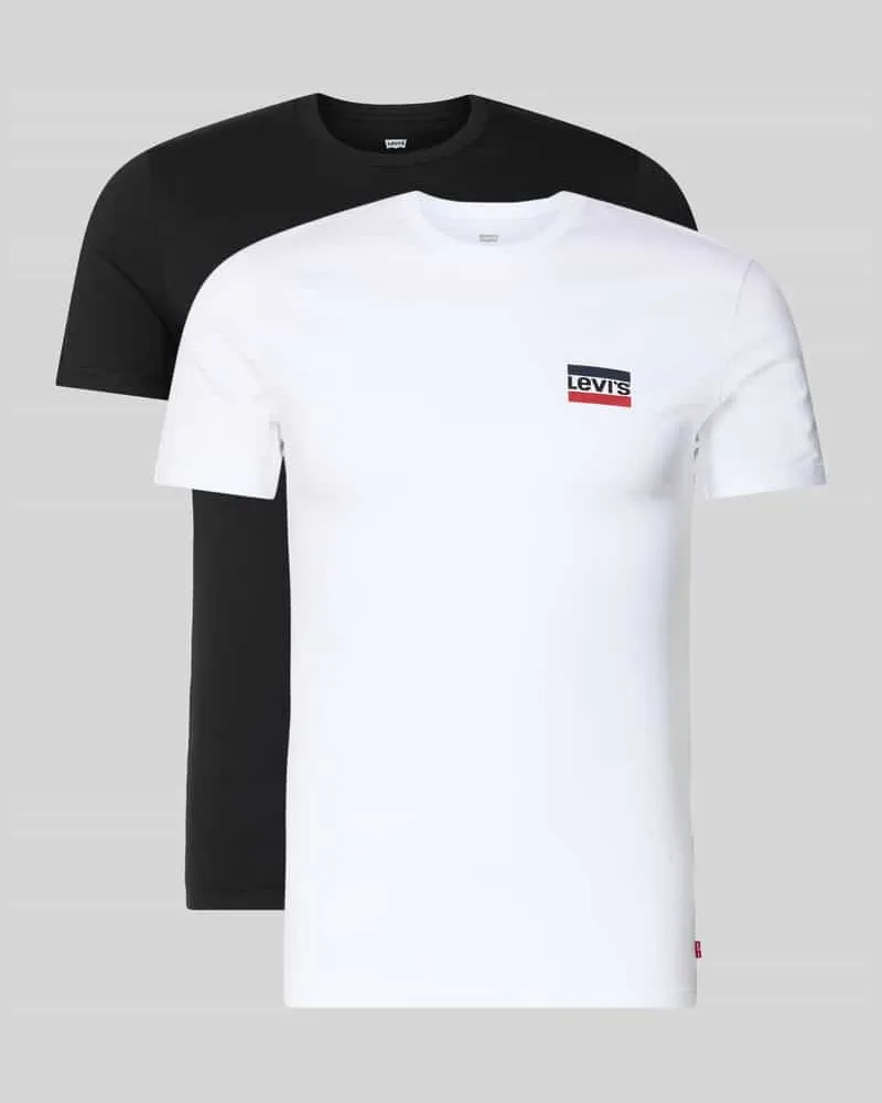 Levi's T-Shirt mit Label-Print im 2er-Pack Black