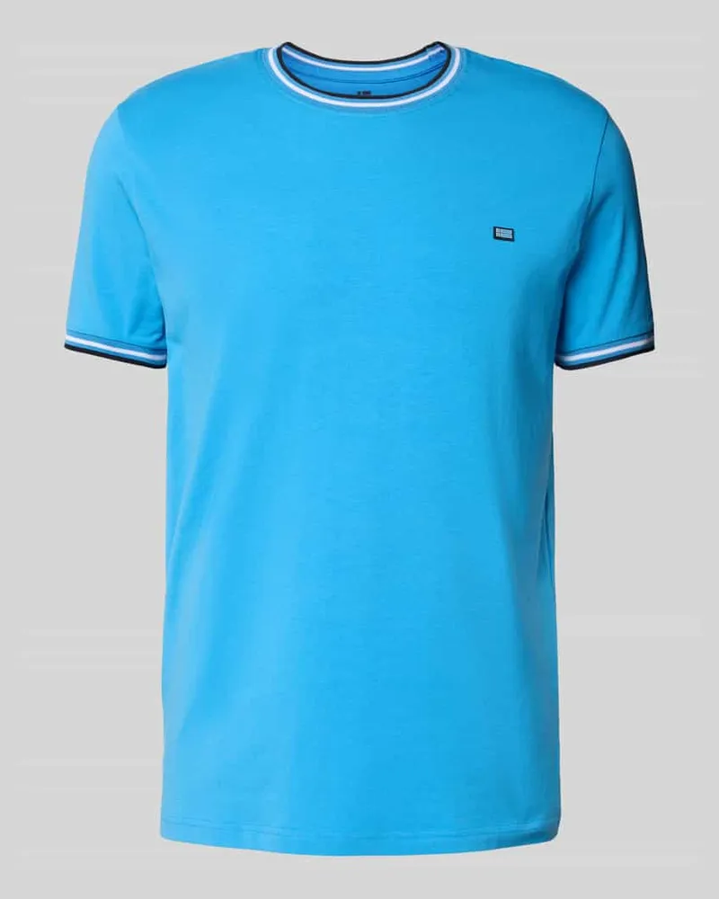Christian Berg T-Shirt mit gerippten Abschlüssen Ocean
