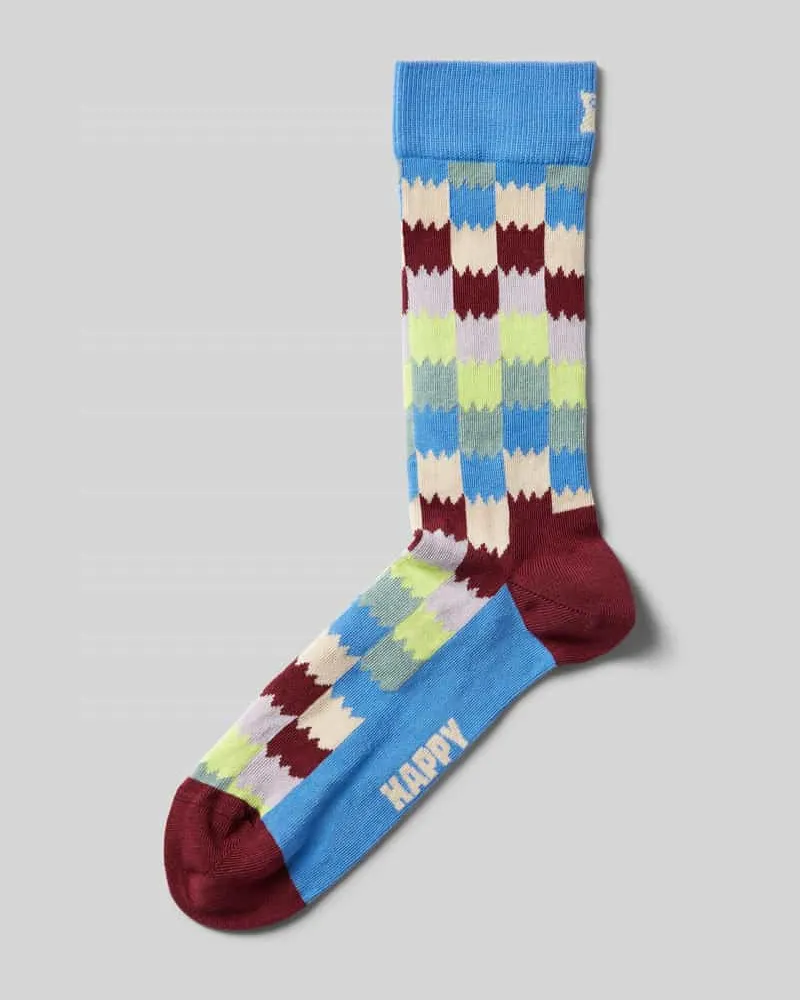 Happy Socks Socken mit Motiv-Stitching Modell 'Dizzy Check 