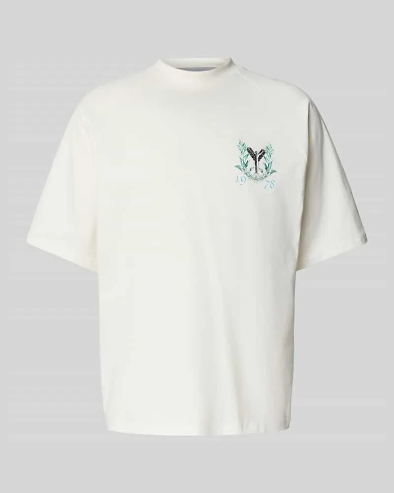 Carlo Colucci Oversized T-Shirt mit Label-Print Offwhite