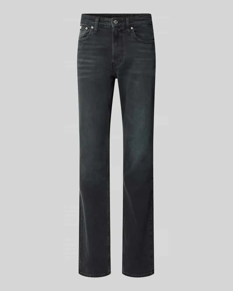 Calvin Klein Slim Fit Jeans aus Baumwoll-Mix Modell 'MIDNIGHT EMERALD Dunkelblau
