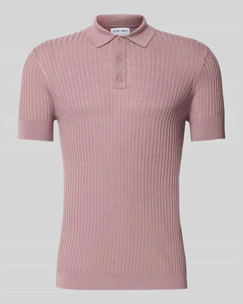 Antony Morato Slim Fit Poloshirt aus Viskose-Mix mit Leinen-Anteil Hellrosa
