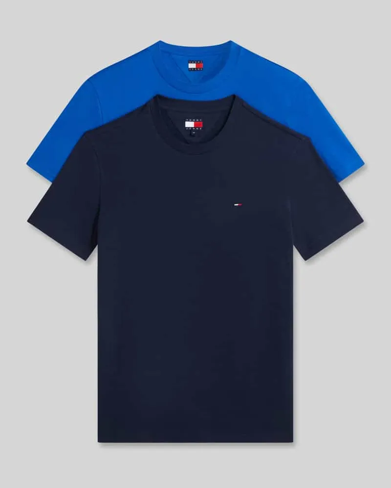 Tommy Hilfiger Slim Fit T-Shirts aus reiner Baumwolle im 2er-Pack Royal