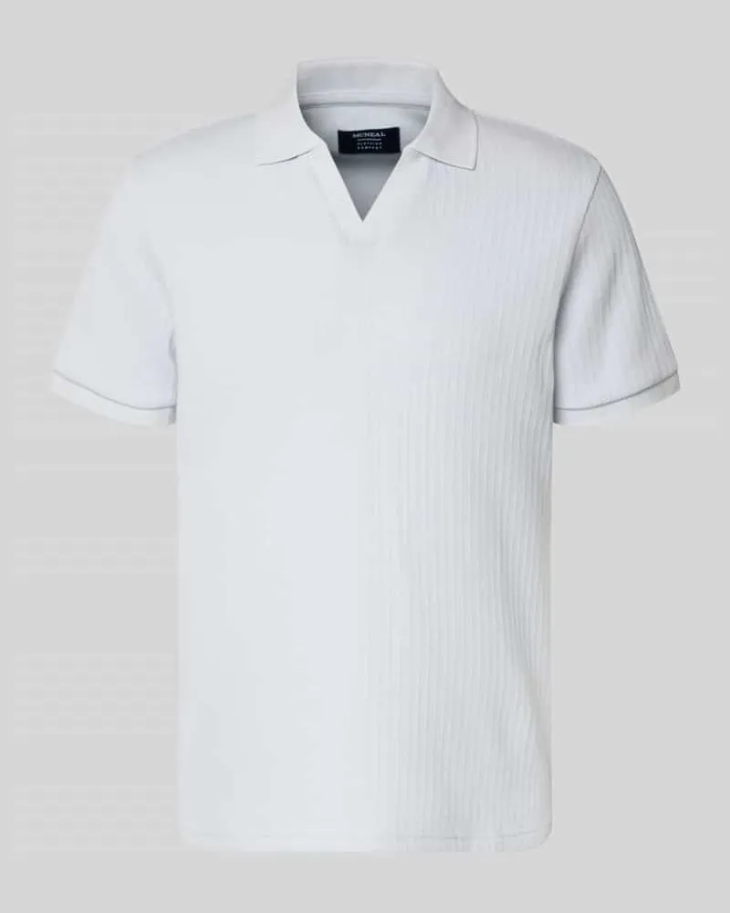 McNeal Regular Fit Strick-Poloshirt mit V-Ausschnitt Hellblau