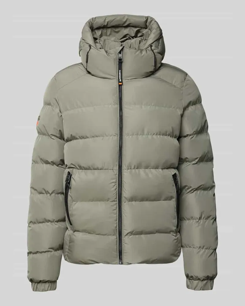 Superdry. Steppjacke mit Kapuze und seitlichen Reißverschlusstaschen 