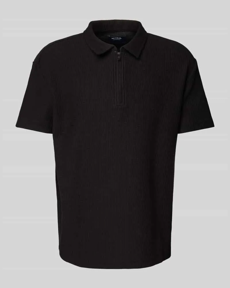 McNeal Regular Fit Poloshirt mit Reißverschluss Black