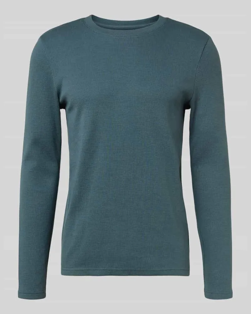 McNeal Longsleeve mit Strukturmuster und Rundhalsausschnitt Anthrazit