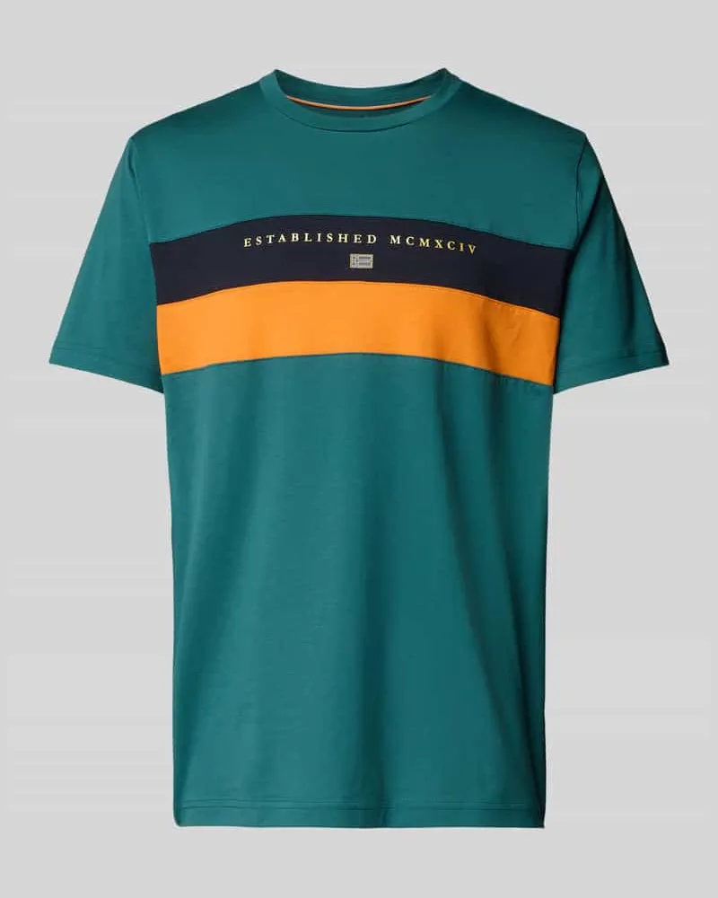 Christian Berg T-Shirt mit Label-Print Metallic