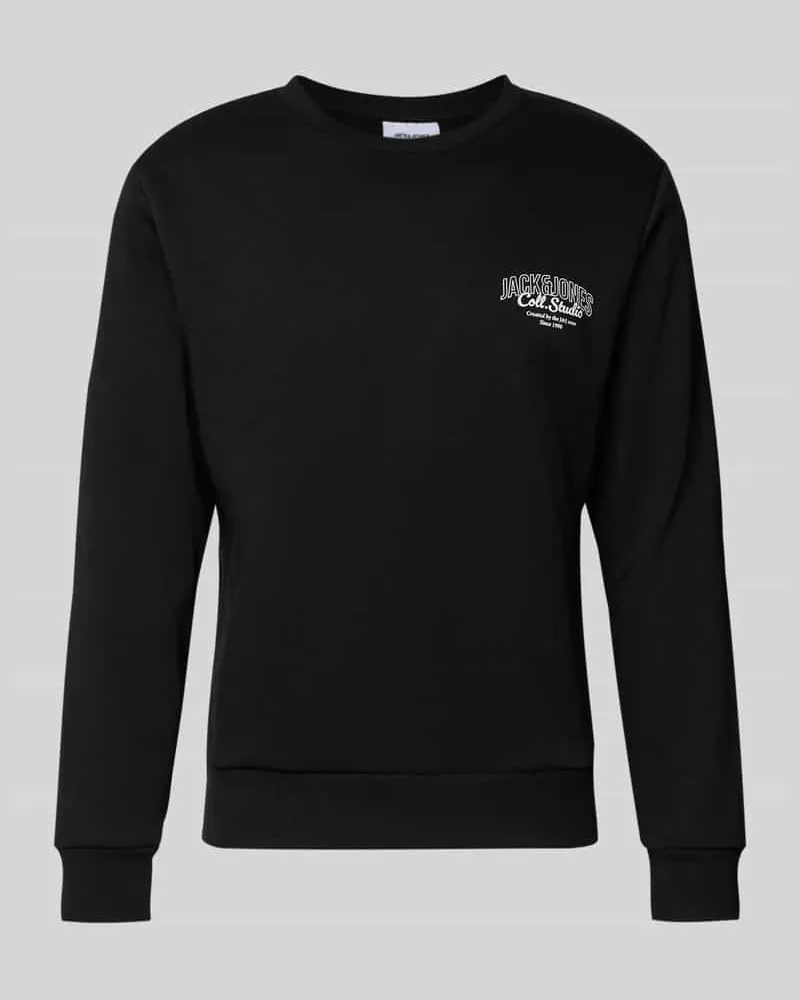 Jack & Jones Sweatshirt mit Label-Print Modell 'MAKOTO Black