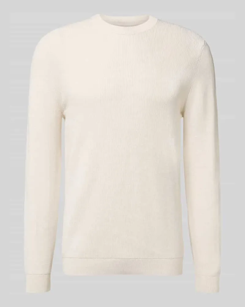 McNeal Strickpullover mit gerippten Abschlüssen Ecru