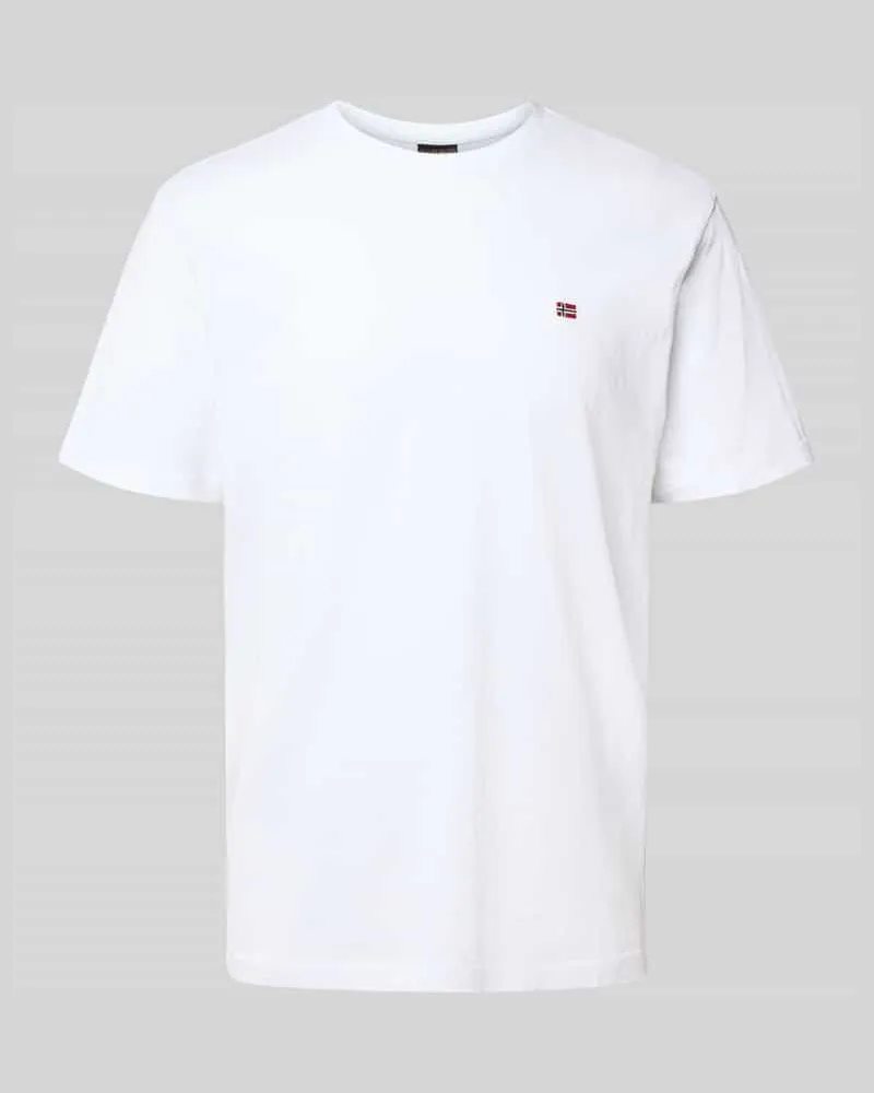 Napapijri T-Shirt mit Label-Stitching und Rundhalsausschnitt 