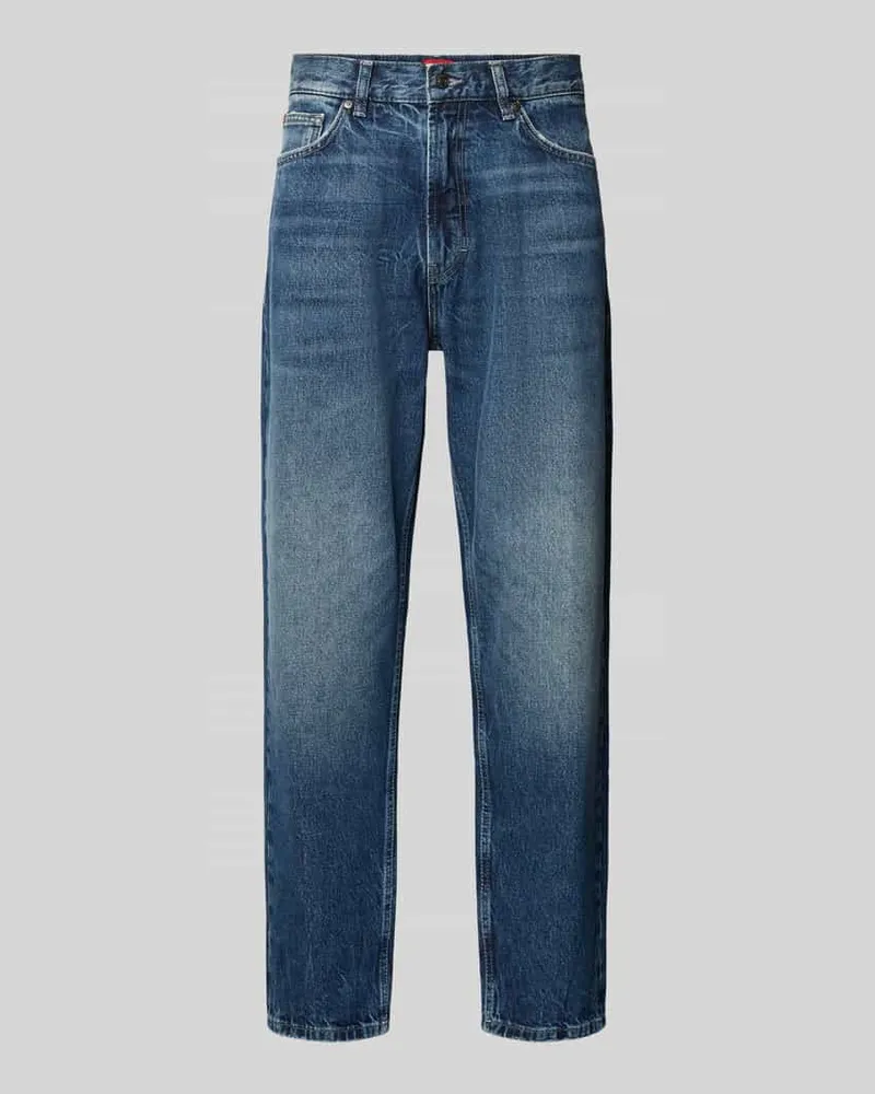 HUGO BOSS Relaxed Fit Jeans aus reiner Baumwolle Modell ' 838 Blau