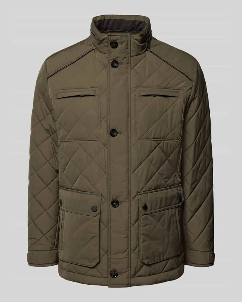 Bugatti Regular Fit Jacke in Stepp-Optik Oliv