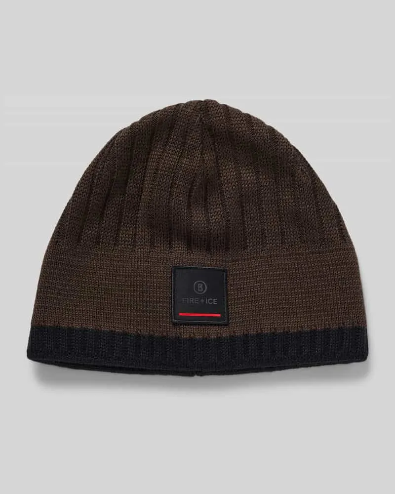 Bogner Strickmütze aus Schurwoll-Mix Modell 'EASTAN Dunkelbraun