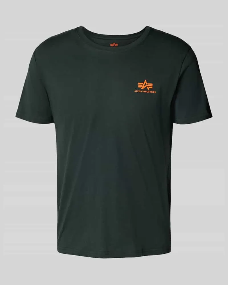 Alpha Industries T-Shirt mit Label-Print und Rundhalsausschnitt 