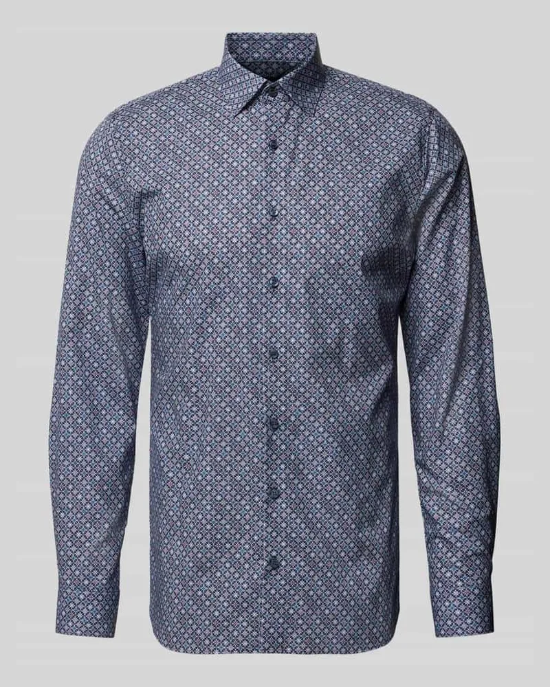 Olymp Slim Fit Businesshemd mit feinem Allover-Muster 