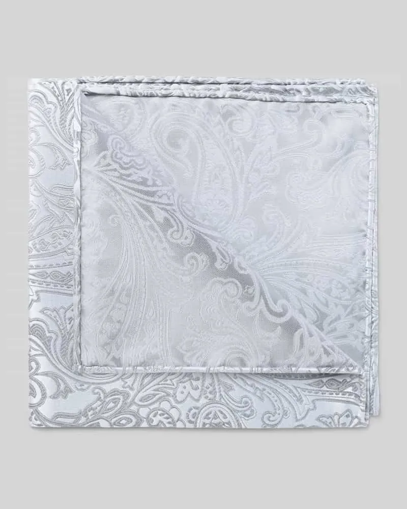 Olymp Einstecktuch aus Seide mit Jacquardstruktur Silber