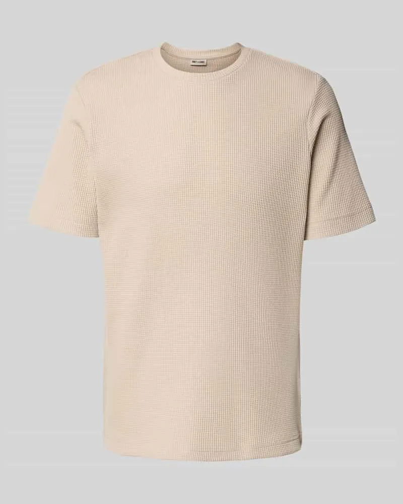 Only & Sons Regular Fit T-Shirt mit Waffelmuster 