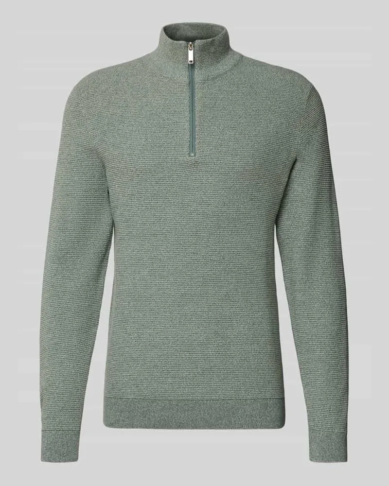 Selected Homme Regular Fit Troyer aus Bio-Baumwolle Modell 'ROSS Gruen