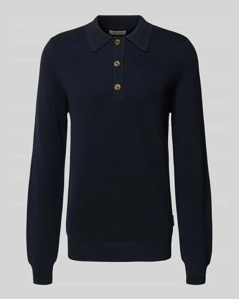 Casual Friday Strickpullover mit Polokragen Modell 'ABEL Dunkelblau