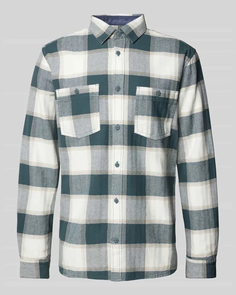 Tom Tailor Regular Fit Flanellhemd aus reiner Baumwolle mit Karomuster 