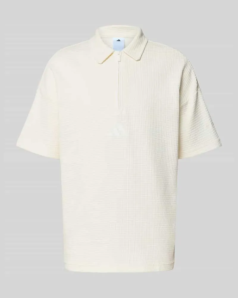 adidas Regular Fit Poloshirt mit Label-Stitching und Reißverschluss 