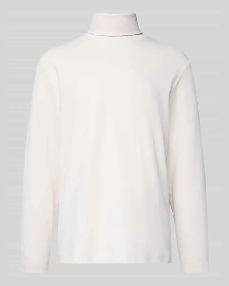 Tom Tailor Regular Fit Rollkragenpullover aus Baumwoll-Mix Offwhite