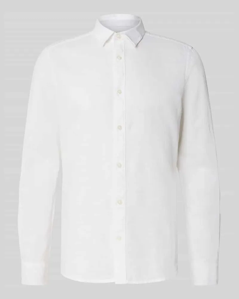 Only & Sons Slim Fit Freizeithemd aus Leinen-Baumwoll-Mix Modell 'CAIDEN 