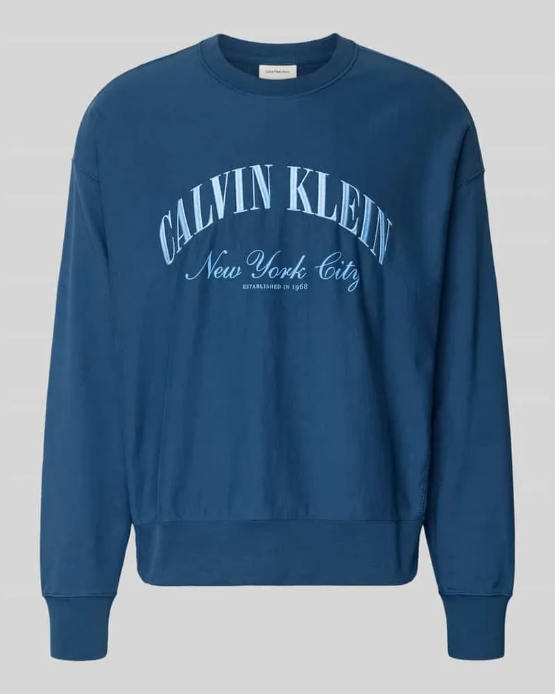 Calvin Klein Sweatshirt mit Label-Stitching Marine