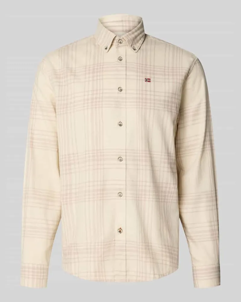 Napapijri Regular Fit Freizeithemd mit Button-Down-Kragen Offwhite