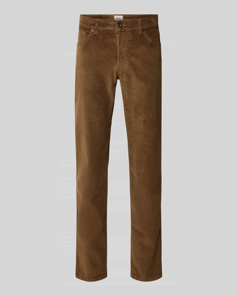 Brax Straight Fit Cordhose aus Baumwoll-Mix Modell 'Mythos Flex Cord Hellbraun
